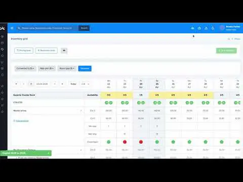4.0 Inventory Grid and rate plans