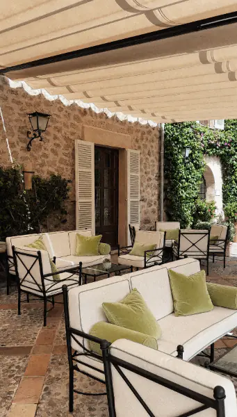 Boutique hotel terrace lounge