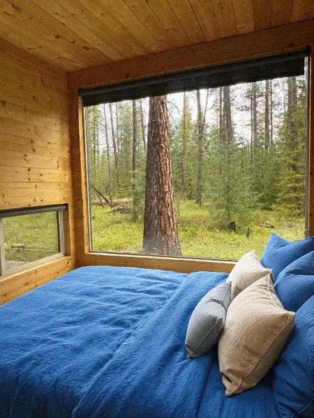 Guest bedroom with forest view