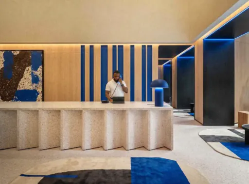 Reception desk at a city hotel