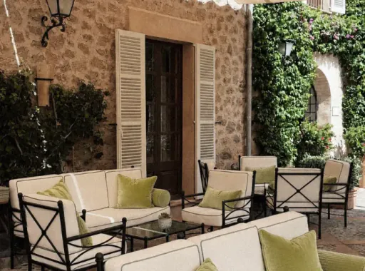 Shaded terrace of a Spanish property