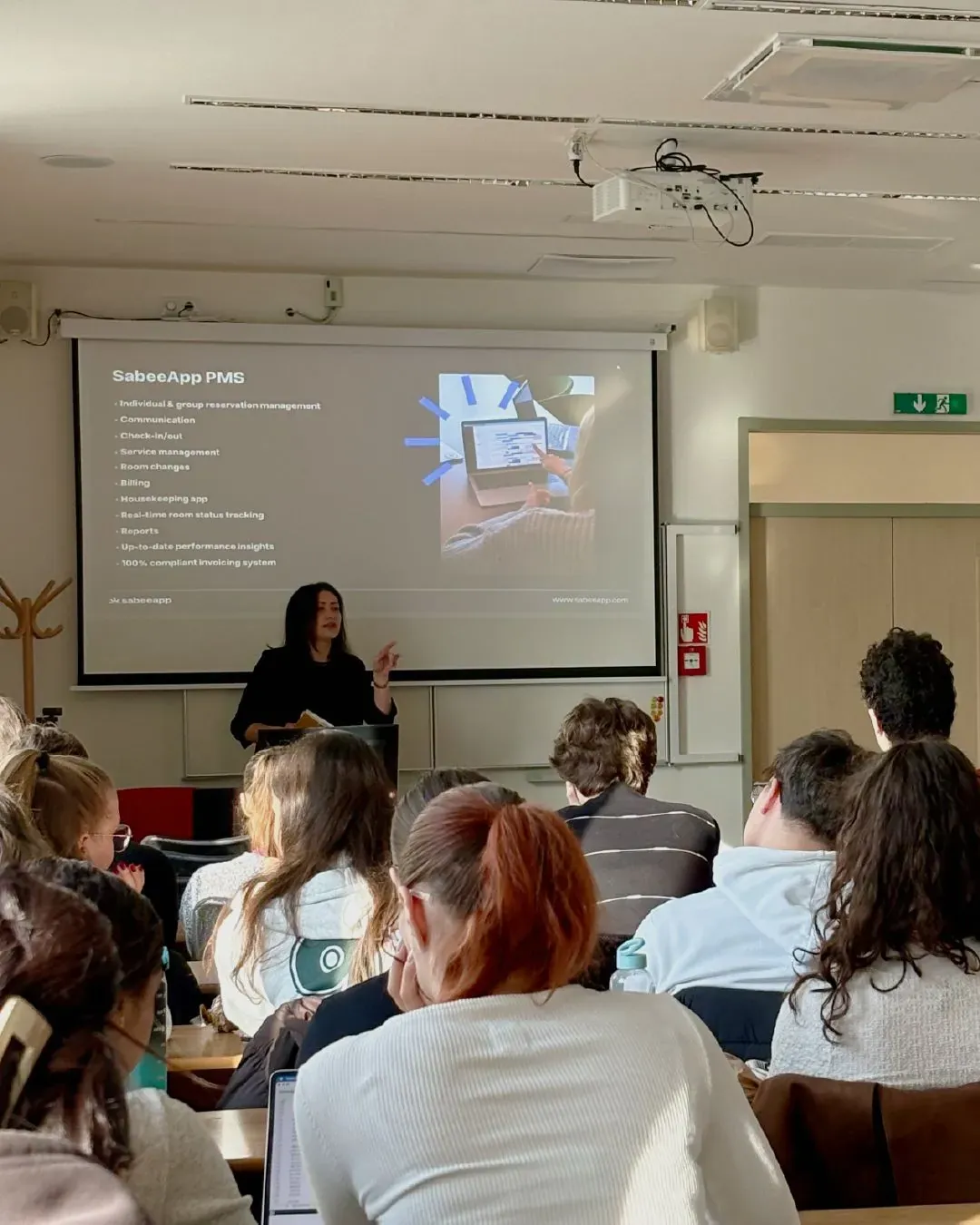 SabeeApp PMS lecture to hospitality students