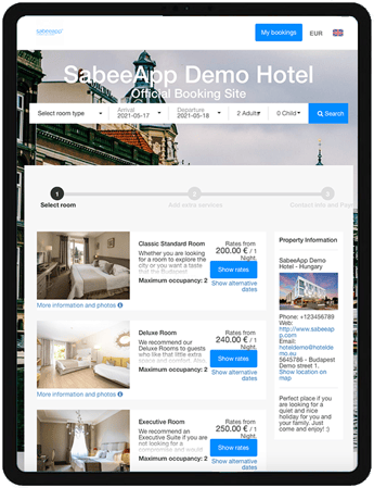 Booking engine for hoteliers