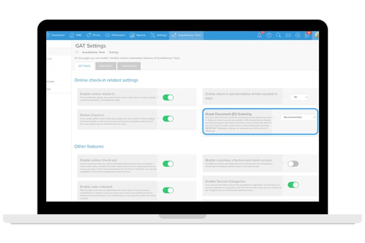 ID scan setup