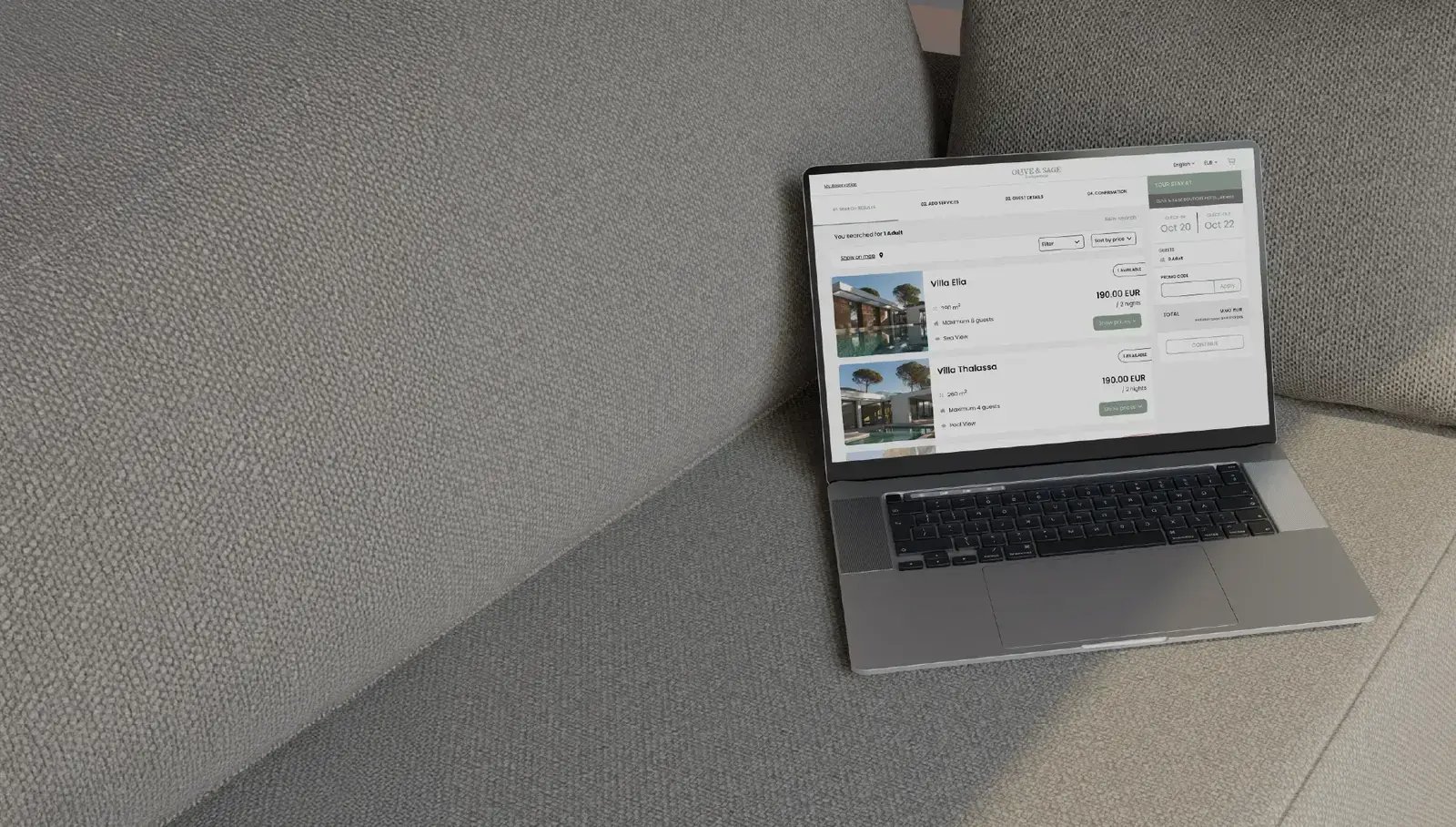 SabeeApp booking engine screenshot room booking view