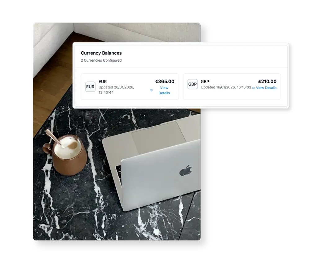 Multi-currency, built in Multi-currency, built in