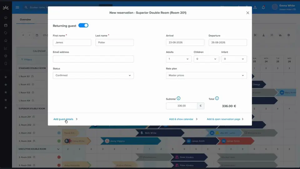 Create a quick reservation tutorial preview
