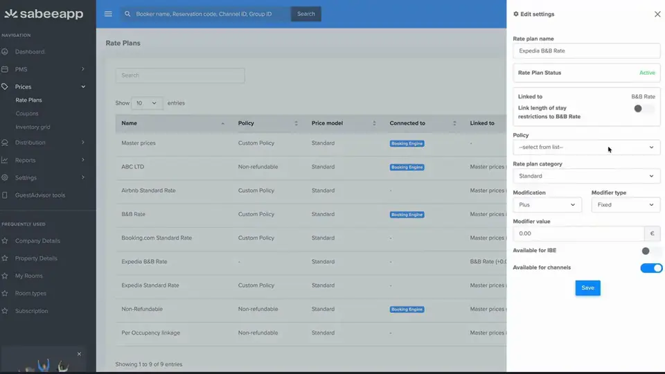 Rate Plan navigation tutorial preview